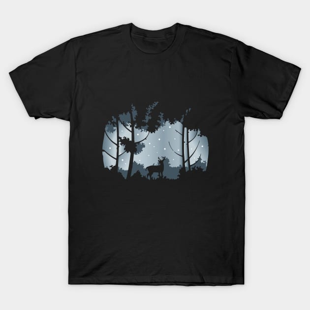 Magic Winter Night T-Shirt by Eneandine